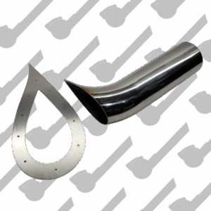 Teardrop Exhaust Tip with Trim Plate Ring | Available in 1.5"-4.0" OD