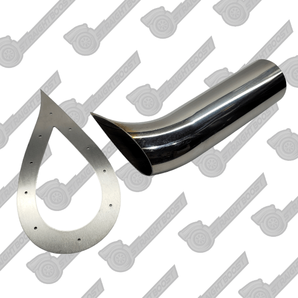 Teardrop Exhaust Tip with Trim Plate Ring | Available in 1.5"-4.0" OD