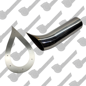 Tear drop Exhaust Tip with Trim Plate 1.5"-5.0" in Aluminum / Stainless / Titanium