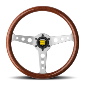 Momo Indy Steering Wheel 350 mm - Magoany Wood/Brshd Spokes