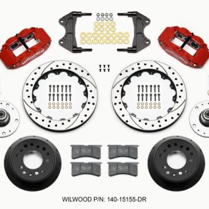 Wilwood Narrow Superlite 6R Front Hub Kit 12.88in Drill Red WWE ProSpindle (5x4.75in 5x5.00in Hub)