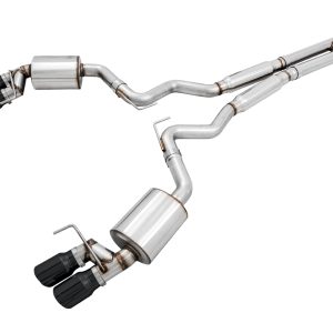 AWE Tuning 2018+ Ford Mustang GT (S550) Cat-back Exhaust - Touring Edition (Quad Diamond Black Tips)