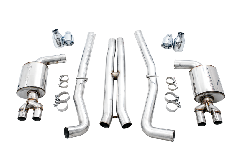 AWE Tuning 2015+ Dodge Challenger 6.4L/6.2L Non-Resonated Touring Edition Exhaust - Quad Silver Tips - Image 10