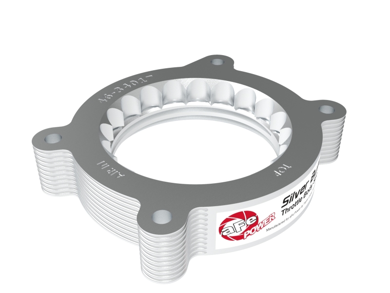 aFe 2020 Vette C8 Silver Bullet Aluminum Throttle Body Spacer Works w/ Factory Intake Only - Silver - Image 7