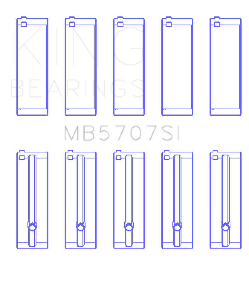 King Engine Bearings Hyundai G4KE/G4KC Main Bearings (Set of 5) - Image 2
