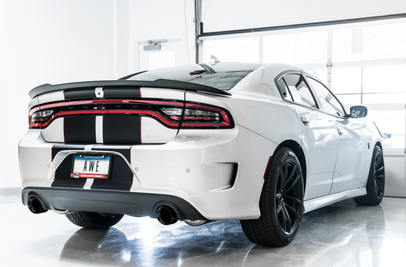 AWE Tuning 2015+ Dodge Charger 6.4L/6.2L Non-Resonated Touring Edition Exhaust - Diamond Blk Tips - Image 2