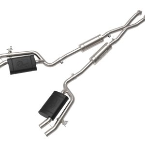 aFe Gemini XV 2.5in 304 SS Cat-Back Exhaust w/Cut-Out 18-22 Kia Stinger V6 3.3L