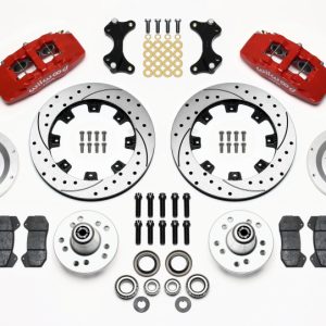 Wilwood Dynapro 6 Front Hub Kit 12.19in Drilled Red WWE ProSpindle