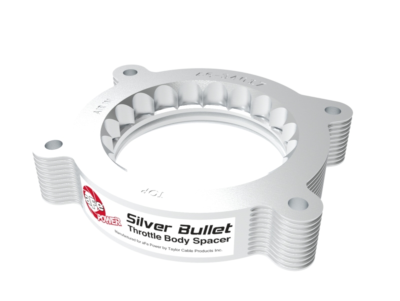 aFe 2020 Vette C8 Silver Bullet Aluminum Throttle Body Spacer Works w/ Factory Intake Only - Silver - Image 6
