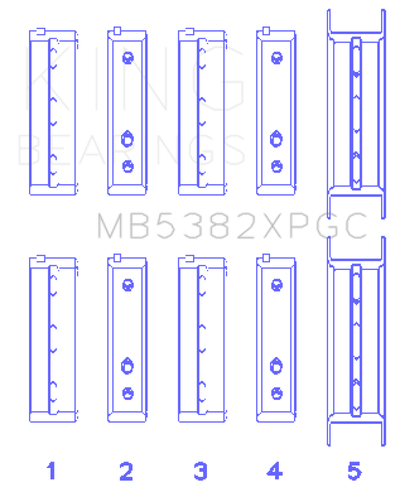 King Subaru EJ20/EJ22/EJ25 Including Turbo pMaxKote Performance Main Bearing Set - Size STDX - Image 3