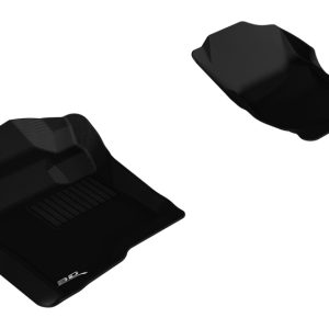 3D MAXpider 2007-2013 Chevrolet Silverado Extended/Crew Cab Kagu 1st Row Floormat - Black
