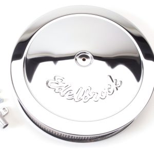 Edelbrock Air Cleaner Pro-Flo Series Round Steel Top Paper Element 14In Dia X 3 75In Dropped Base