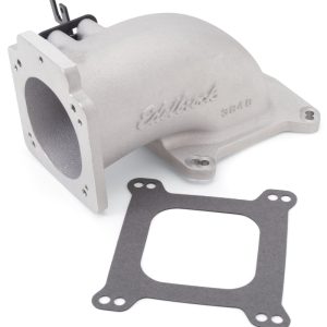 Edelbrock Low Profile Intake Elbow 90mm Throttle Body to Square-Bore Flange As-Cast Finish