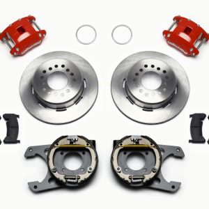 Wilwood D154 P/S Park Brake Kit Red 12 Bolt 2.75in offset Staggered Shock