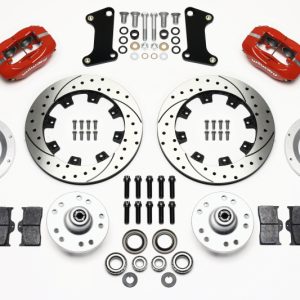 Wilwood Forged Dynalite Front Kit 12.19in Drilled Red 67-69 Camaro 64-72 Nova Chevelle