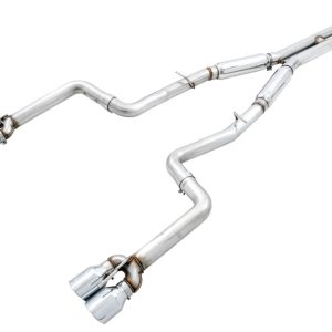 AWE Tuning 2015+ Dodge Challenger 6.4L/6.2L SC Track Edition Exhaust - Quad Chrome Silver Tips