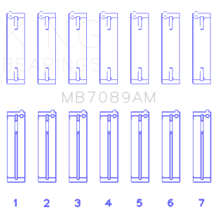 King Engine Bearings Audi/Volkswagen ABV/AES/AUE Crankshaft Main Bearing Set (Set of 7) - Size STD