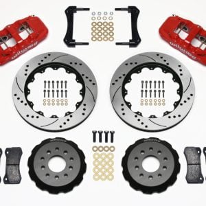 Wilwood AERO6 Front Hat Kit 14.00 Drilled Red 2005-2014 Mustang