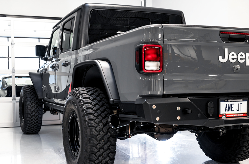 AWE Tuning 20-21 Jeep Gladiator JT 3.6L Tread Edition Cat-Back Dual Exhaust - Diamond Black Tip - Image 5
