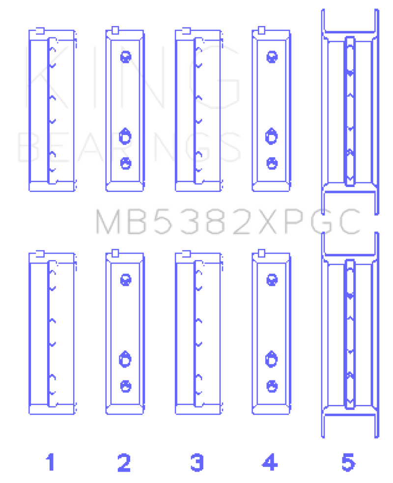 King Subaru EJ20/EJ22/EJ25 Including Turbo pMaxKote Performance Main Bearing Set - Size STDX - Image 2