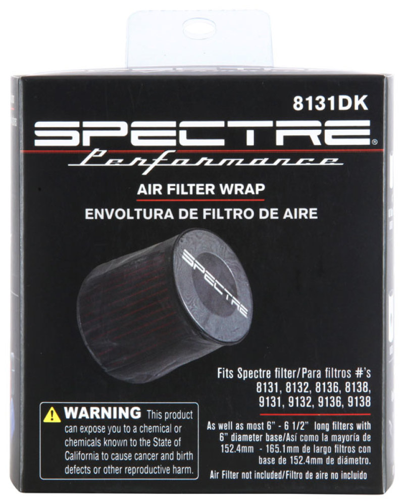Spectre Universal Pre-Filter Wrap 6in. x 6.125in. - Black - Image 8