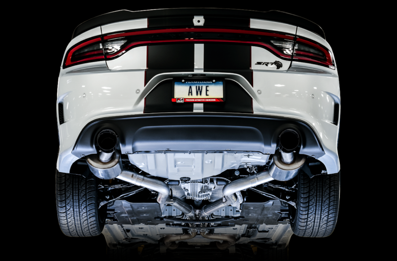 AWE Tuning 2015+ Dodge Charger 6.4L/6.2L Non-Resonated Touring Edition Exhaust - Diamond Blk Tips - Image 5
