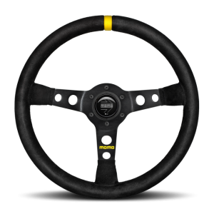 Momo MOD07 Steering Wheel 350 mm -  Black Suede/Black Spokes/1 Stripe