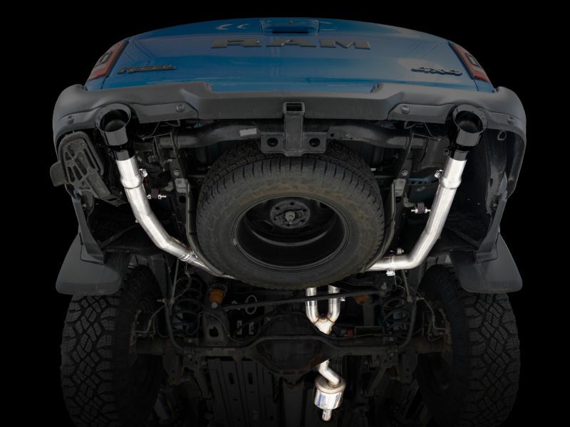 AWE Tuning 19-21 RAM 1500 5.7L (w/Cutouts) 0FG Dual Rear Exit Cat-Back Exhaust - Diamond Black Tips - Image 9