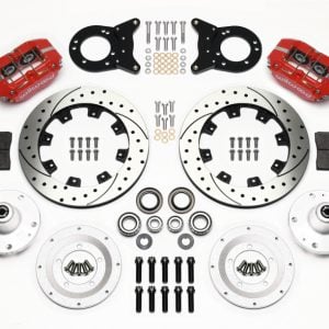 Wilwood Dynapro Dust-Boot Front Kit 12.19in Drill Red 1965-1969 Mustang Disc & Drum Spindle