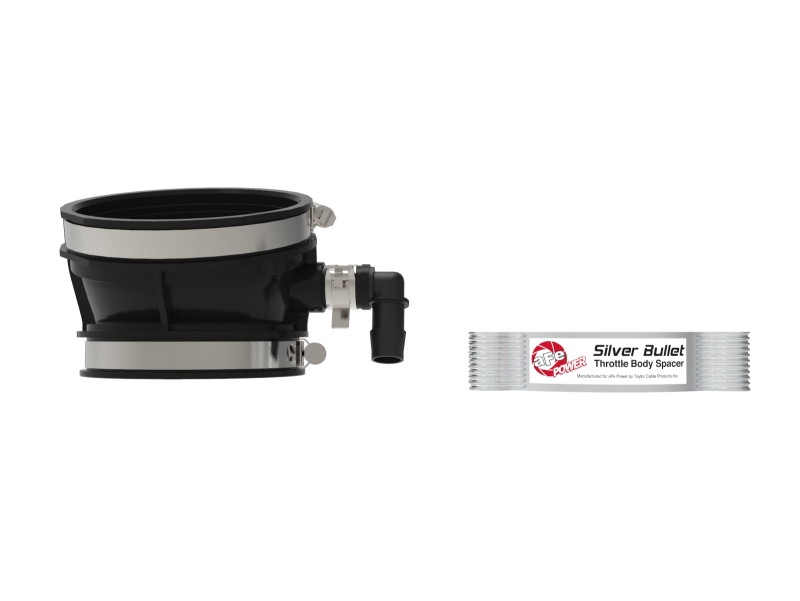 aFe 2020 Vette C8 Silver Bullet Aluminum Throttle Body Spacer Works w/ Factory Intake Only - Silver - Image 5