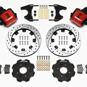Wilwood Combination Parking Brake Rear Kit 12.19in Drilled Red Civic / Integra Drum 2.46 Hub Offset
