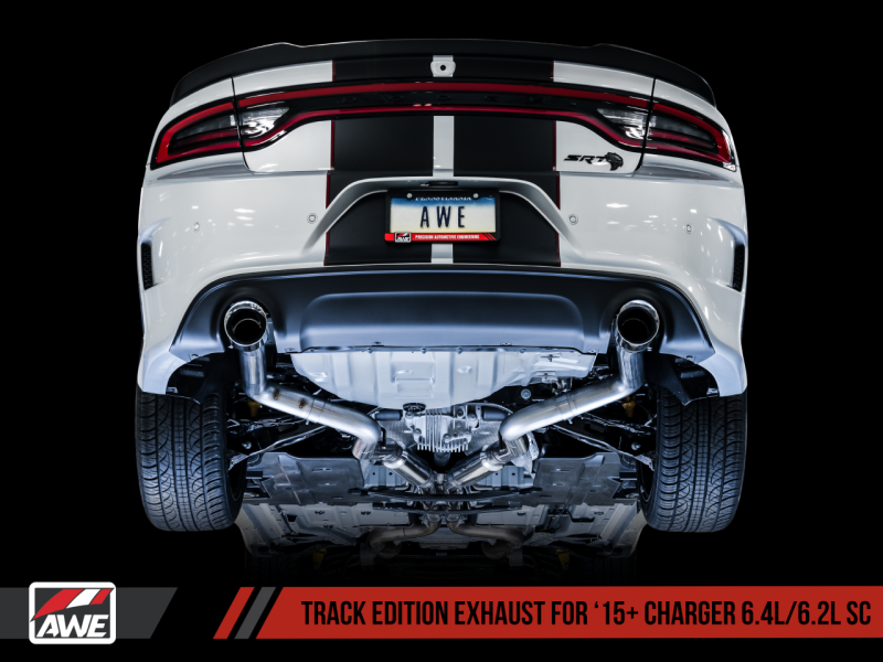 AWE Tuning 2015+ Dodge Charger 6.4L/6.2L Supercharged Track Edition Exhaust - Diamond Black Tips - Image 2