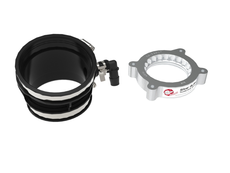 aFe 2020 Vette C8 Silver Bullet Aluminum Throttle Body Spacer Works w/ Factory Intake Only - Silver - Image 3
