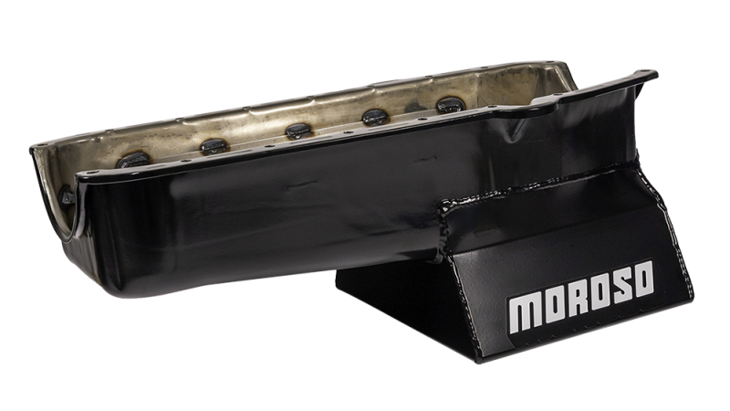 Moroso Pre-80 Chevrolet Small Block (w/Driver Side Dipstick) Wet Sump 7qt 8.25in Steel Oil Pan -Blk - Image 5
