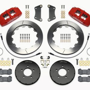 Wilwood Dynapro 6 Front Hat Kit 12.88in Red 2005-Up Mazda 3 w/ Lines