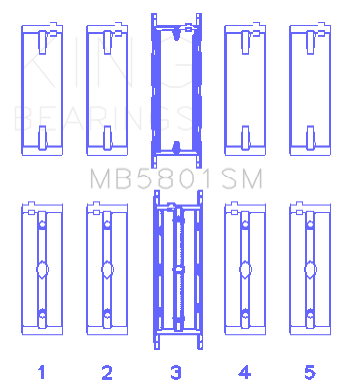 King Engine Bearings BMW N63/S63 Crankshaft Main Bearing Set - Size +0.25mm - Image 6