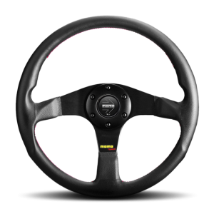 Momo Tuner Steering Wheel 350 mm - Black Leather/Red Stitch/Black Spokes