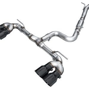 AWE MK8 Volkswagen Golf R 3in Track Edition Quad Exhaust - Diamond Black Tips