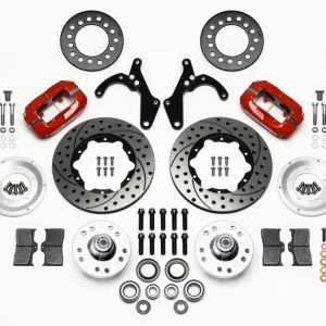 Wilwood Forged Dynalite Front Kit 11.00in Drill-Red 55-57 Chevy