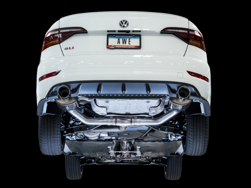 AWE Tuning 18-21 Volkswagen Jetta GLI Mk7 Touring Exhaust - Diamond Black Tips (Fits High-Flow DP) - Image 2