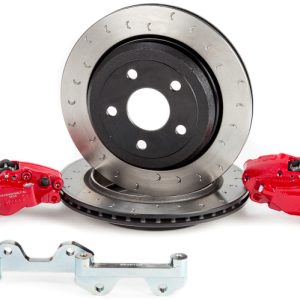 Alcon 2007+ Jeep JK-JL 330x22mm Rotors 4-Piston Calipers Rear Brake Kit (Includes Brake Lines) - Red