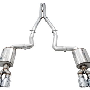 AWE Tuning 2015+ Dodge Challenger 6.4L/6.2L Non-Resonated Touring Edition Exhaust - Quad Silver Tips