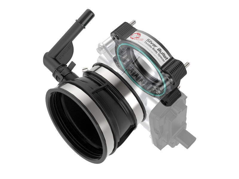aFe 2020 Vette C8 Silver Bullet Aluminum Throttle Body Spacer / Works With Factory Intake Only - Blk - Image 2