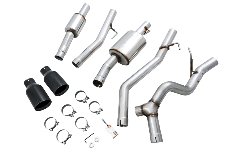AWE Tuning 20-21 Jeep Gladiator JT 3.6L Tread Edition Cat-Back Dual Exhaust - Diamond Black Tip - Image 10