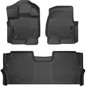 Husky Liners 21-24 Ford F-150 SuperCrew Weatherbeater Black Front & 2nd Seat Floor Liners