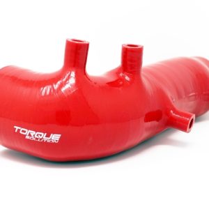 Torque Solution Turbo Inlet Hose Black: 02-07 Subaru WRX/04-18 STI/05-09 Legacy GT/04-13 FTX - Red