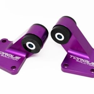 Torque Solution 03-06 Mitsubishi EVO VII-IX Billet Rear Differential Mounts - Purple