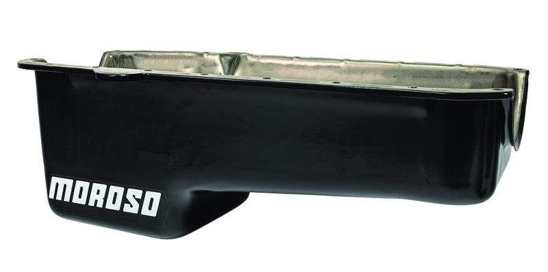 Moroso Pre-80 Chevrolet Small Block (w/Driver Side Dipstick) Wet Sump 5qt 7.5in Steel Oil Pan - Blk - Image 5