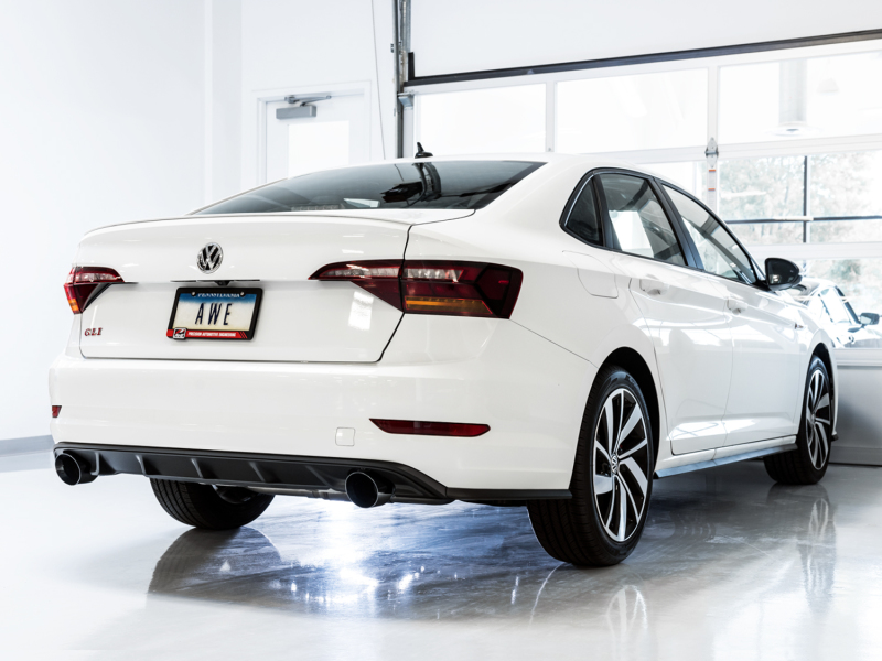 AWE Tuning 18-21 Volkswagen Jetta GLI Mk7 Touring Exhaust - Diamond Black Tips (Fits High-Flow DP) - Image 4