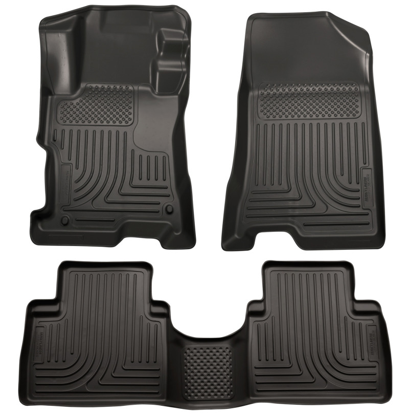 Husky Liners 08-12 Honda Accord (4DR) WeatherBeater Combo Black Floor Liners (One Piece for 2nd Row) - Image 2